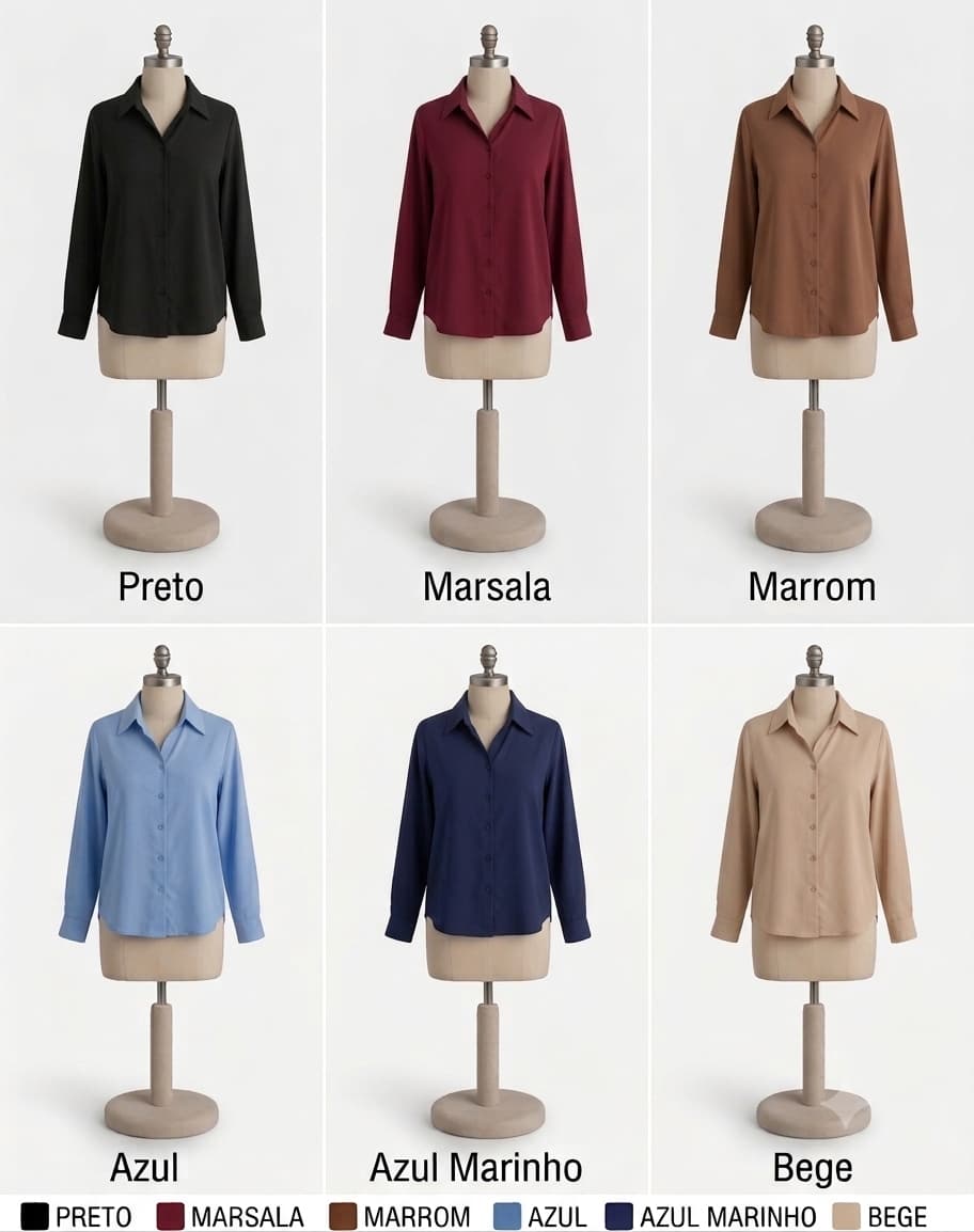 Blusa Manga Longa Social
