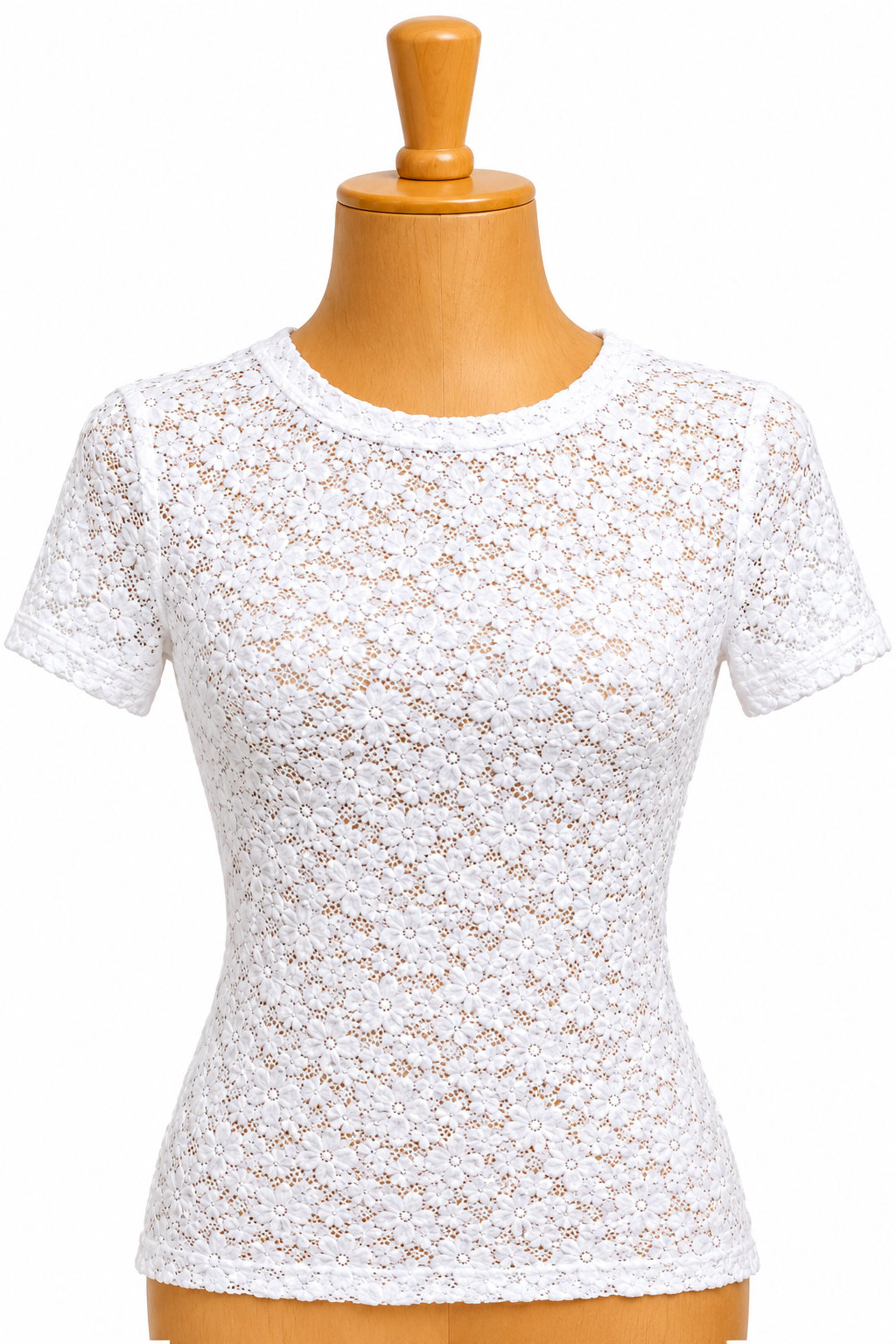 Blusa de renda manga curta