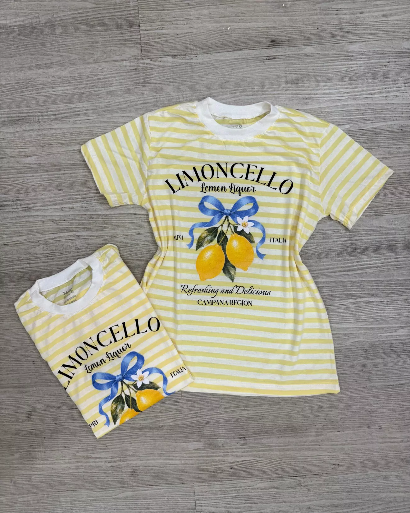 TEE LISTRADA LIMON